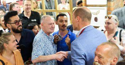Prince William kissed by a beaming Paul Gascoigne as pair are surrounded by fans in Pret - www.ok.co.uk - Britain