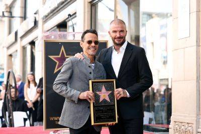 Marc Anthony Reacts To David Beckham Surprising Him At His Walk Of Fame Ceremony: ‘I’m Going to Kick His A**’ - etcanada.com