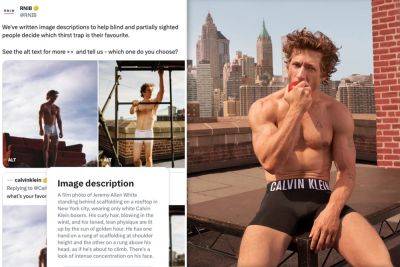 Jeremy Allen White’s Calvin Klein sultry ad hilariously gets the RNIB alt text treatment so blind people can enjoy - nypost.com - New York