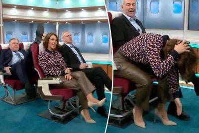 Morning TV host gets kicked in head during disastrous plane segment: ‘Not OK’ - nypost.com - Britain