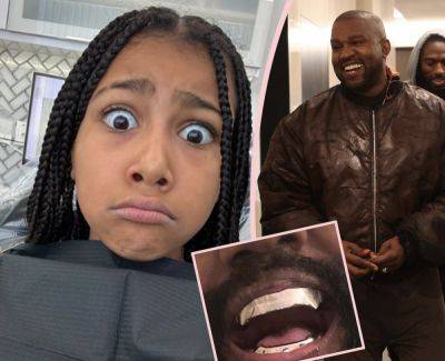 North West Reveals She Got Diamond Grills After Dad Kanye Debuted His Titanium Teeth! - perezhilton.com