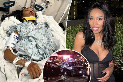 ‘Black Panther’ actress Carrie Bernans seen in graphic photos after ‘traumatic’ NYC New Year’s Eve hit-and-run accident - nypost.com - New York