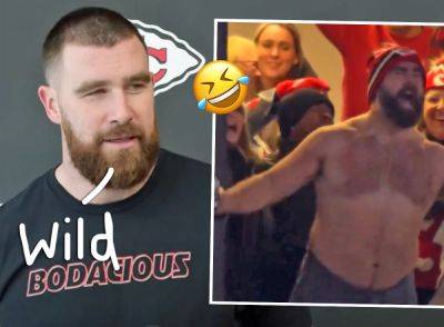 Travis Kelce's Priceless Reaction To His Brother Cheering Shirtless In VIP Box With Taylor Swift! - perezhilton.com - Philadelphia, county Eagle - county Eagle - Kansas City