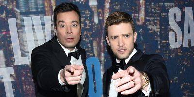Justin Timberlake & Jimmy Fallon Bring Back 'The Barry Gibb Talk Show' & Joke About 'Saltburn' on 'SNL' - www.justjared.com