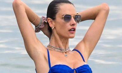 Alessandra Ambrosio enjoys the sun in blue bikini while vacationing in Brazil - us.hola.com - Brazil