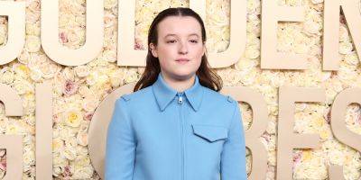 'The Last of Us' Star Bella Ramsey Poses in Blue at Golden Globes 2024 - www.justjared.com - Beverly Hills - county Williams