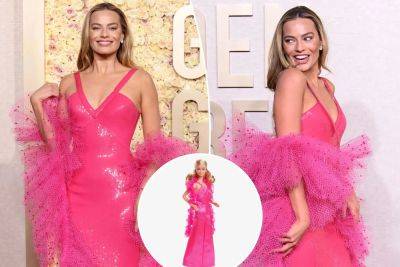 Which Barbie is Margot Robbie dressed as at the 2024 Golden Globes? - nypost.com