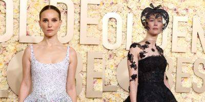 Natalie Portman & Rosamund Pike's Dior Dresses Got Stuck Together at Golden Globes 2024, Natalie Shares Photo of Moment - www.justjared.com - Beverly Hills