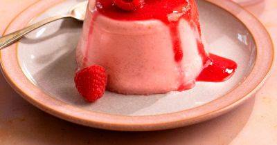 Get that loving feeling with this boozy raspberry panna cotta - perfect for two - www.ok.co.uk