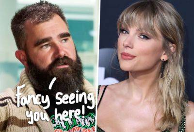 Part Of The Family! Taylor Swift & Jason Kelce Share Cute AF Greeting At Super Bowl! - perezhilton.com
