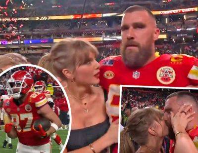 Taylor Swift Sweetly Makes Out With Travis Kelce After Nail-Biting Super Bowl WIN!!! - perezhilton.com - Las Vegas - San Francisco - Kansas City