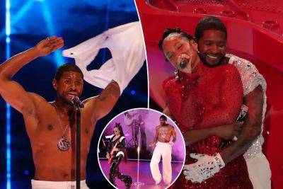 Shirtless Usher rocks (and rolls) at Super Bowl 2024 with Alicia Keys, H.E.R, Ludacris and more special guests - nypost.com - Las Vegas - San Francisco - city Sin - Kansas City - county Love