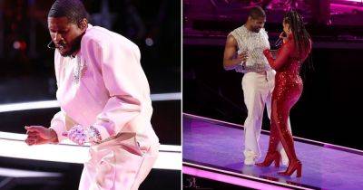 Usher rips shirt off in Super Bowl performance with roller skates, Alicia Keys and Ludcaris - www.ok.co.uk