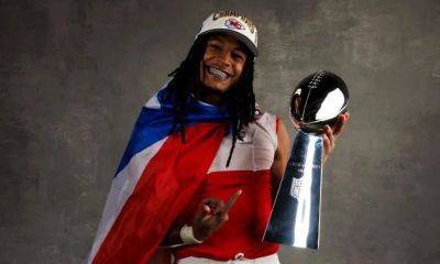 Isiah Pacheco wears Puerto Rican flag after winning Super Bowl - us.hola.com - Puerto Rico - New Jersey - San Francisco