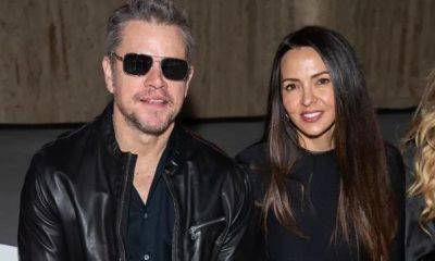 Matt Damon and Luciana Barroso wear matching leather in NYFW - us.hola.com - New York - Miami - New York