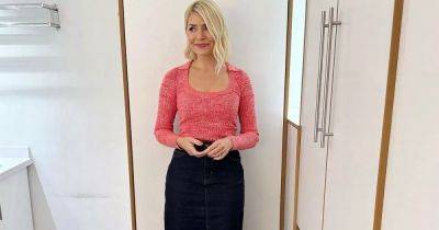 Holly Willoughby's £59 denim skirt from Nobody's Child is perfect for spring - www.ok.co.uk