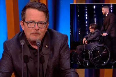 Watch Michael J. Fox Stand Up From Wheelchair To Present BAFTA -- And Get A Standing Ovation From Emotional A-Listers! - perezhilton.com - Britain - Seattle