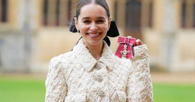 Game Of Thrones star Emilia Clarke awarded MBE in Windsor Castle ceremony following brain haemorrhage - www.dailyrecord.co.uk - county Windsor