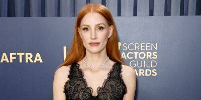 Jessica Chastain Wows in Black Lace & Diamonds at SAG Awards 2024 - www.justjared.com - Los Angeles