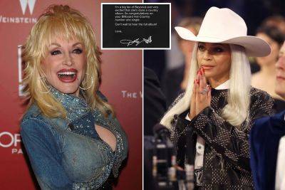 Dolly Parton congratulates Beyoncé on country hit: ‘Can’t wait to hear the full album’ - nypost.com - Texas - Oklahoma - Houston
