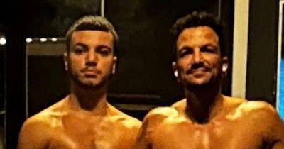 Peter Andre, 51, is ageing backwards as he and son Junior show off matching six packs - www.ok.co.uk - Australia - China - Bahamas