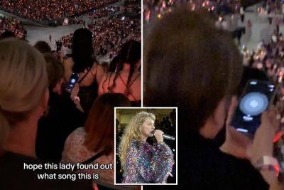 Furious Taylor Swift fans erupt over footage of woman ‘Shazaming’ one of her biggest hits at concert - nypost.com - Australia - Ireland - Canada