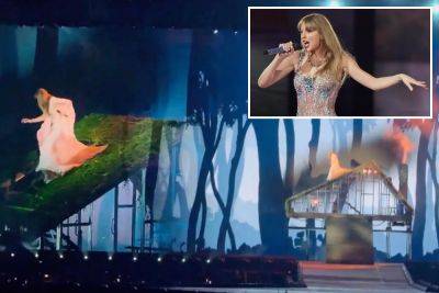 Taylor Swift trips on staircase during scary Eras Tour blunder - nypost.com - Los Angeles - Japan - Tokyo