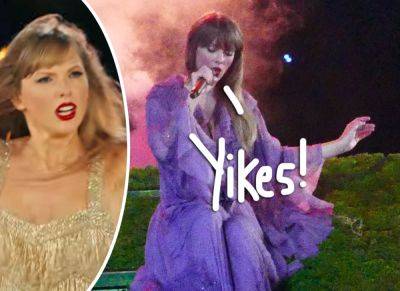 Taylor Swift Suffers Another Mishap During Eras Tour In Japan -- Nearly FALLS OFF Folklore Cabin! - perezhilton.com - Japan - Tokyo - county Falls