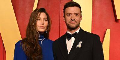 Justin Timberlake & Jessica Biel Cozy Up On Red Carpet at Vanity Fair Oscars 2024 Party - www.justjared.com - Beverly Hills