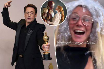 Gwyneth Paltrow freaks out over Robert Downey Jr.’s Oscar win— while getting highlights - nypost.com - county Love