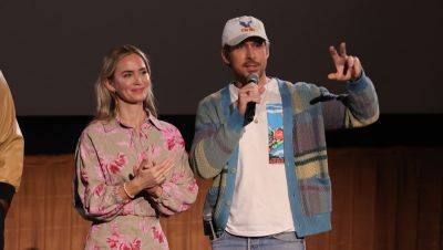 Ryan Gosling & Emily Blunt Present 'The Fall Guy' Stuntman with Guinness World Record Award at L.A. Screening - www.justjared.com - Los Angeles