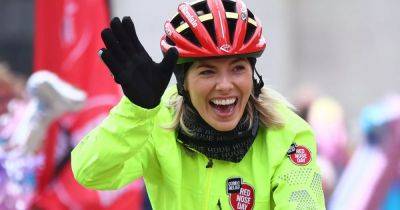 Mollie King sobs as she finishes epic Comic Relief bike ride in memory of tragic dad - www.ok.co.uk - county Marathon