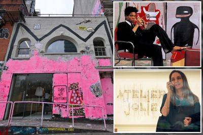 Pink plastered across Angelina Jolie’s NYC fashion shop and ex-studio of Jean-Michel Basquiat, blotting out street art - nypost.com