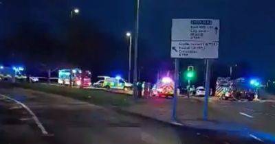 Horror fireball crash leaves man in hospital as police lock down busy Glasgow road - www.dailyrecord.co.uk - Scotland