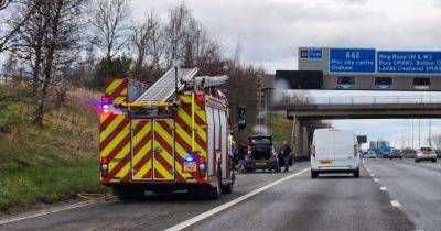 Firefighters scrambled to car fire on M60 - www.manchestereveningnews.co.uk - Manchester - county Oldham