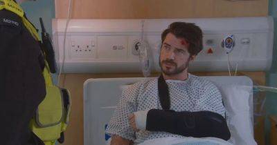 Coronation Street fans distracted by same thing as Adam Barlow gets double in car crash stunt - www.manchestereveningnews.co.uk - county Harvey