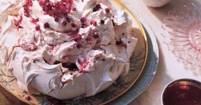 Show your mum some TLC with this delicate rose and rhubarb fool pavlova that's 'baked with love' - www.ok.co.uk
