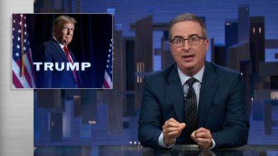 John Oliver Warns Viewers Of Donald Trump’s “Cash Grab” Schemes, ‘Call Me By Your Name’ Peach Makes Cameo & Host Dings Uber Eats For Diddy Ad - deadline.com