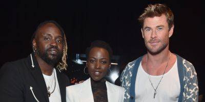Chris Hemsworth Links Up With Marvel Stars Brian Tyree Henry & Lupita Nyong'o During CinemaCon - www.justjared.com - state Nevada - county Henry