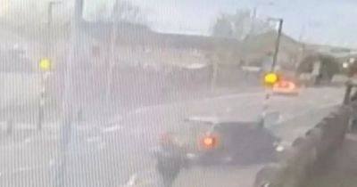 Watch horror moment car knocks down toddler scooting on pavement as cops hunt driver - www.dailyrecord.co.uk