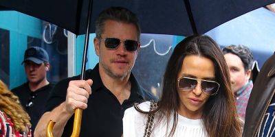 Matt Damon & Wife Luciana Barroso Step Out for Lunch in Rare Public Sighting! - www.justjared.com - New York