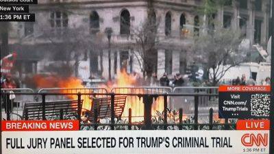 Man Sets Self On Fire Outside Trump NYC Trial In Moment Captured In Real Time On CNN - deadline.com - New York