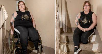 Mum with one leg forced to crawl up concrete stairs to flat as 100 homes lie empty - www.dailyrecord.co.uk