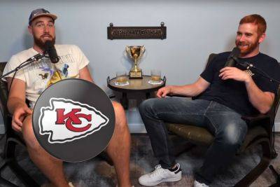 Travis Kelce’s Junk Slipped Out Of His Shorts During Podcast With Andrew Santino! Look! - perezhilton.com - county Andrew - Kansas City - city Santino, county Andrew