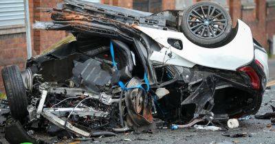 Dramatic photos show horrific aftermath of BMW smash as driver escapes serious injury - www.manchestereveningnews.co.uk - Manchester - county Newton