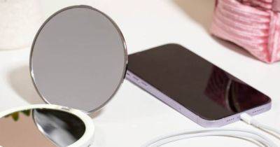 This £30 handheld LED makeup bag mirror doubles as a phone charger on the go - www.ok.co.uk