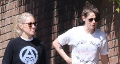 Kristen Stewart & Fiancée Dylan Meyer Go for Walk in the Park with Their Dog - www.justjared.com - Los Angeles - USA
