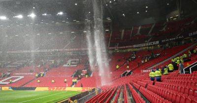 Shocking footage shows storm water gushing through the roof of ailing Old Trafford - www.manchestereveningnews.co.uk - Manchester