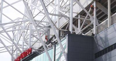 Why workers were climbing Old Trafford roof today after leaks at Manchester United stadium - www.manchestereveningnews.co.uk - Manchester
