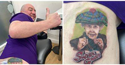 Super Gran megafan gets tattoo of iconic character inked on his bum - www.dailyrecord.co.uk - Scotland